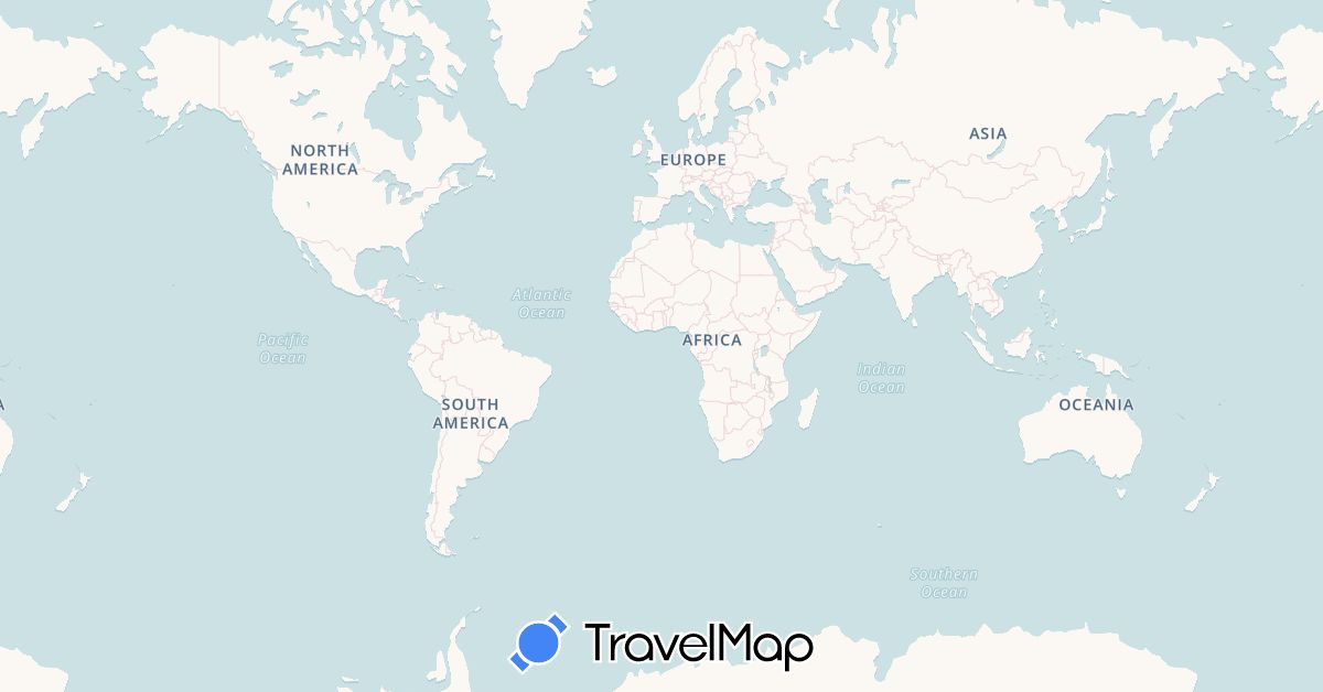 TravelMap itinerary: driving, bus, plane, boat, car in Colombia, Ecuador (South America)